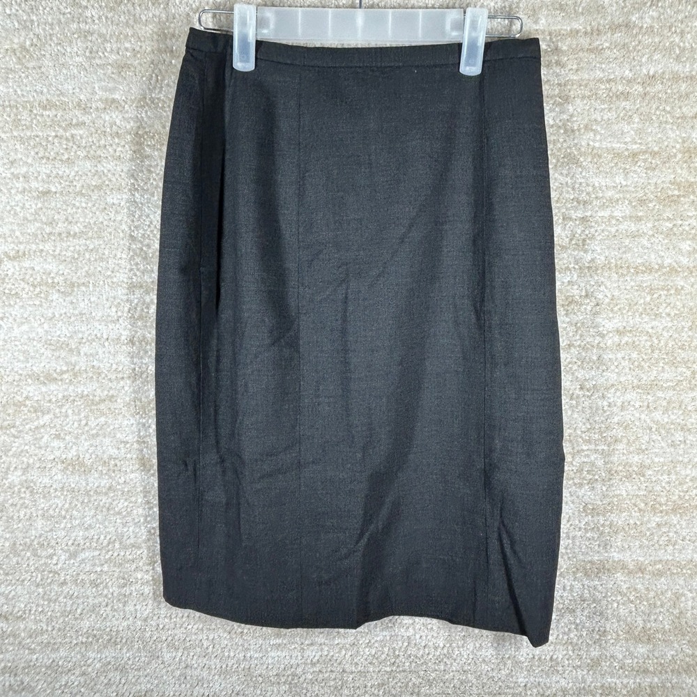 Ann Taylor Loft Womens Wool Blend Stretch Pencil Skirt Grey Size 2